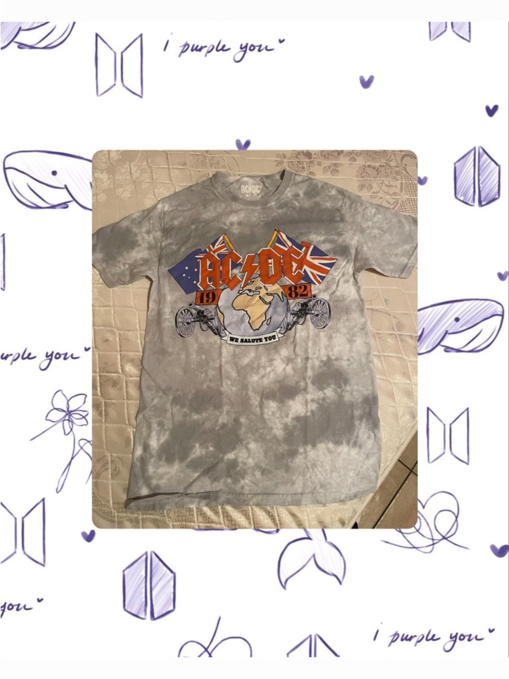 AC/DC Washed Gray Logo Tee